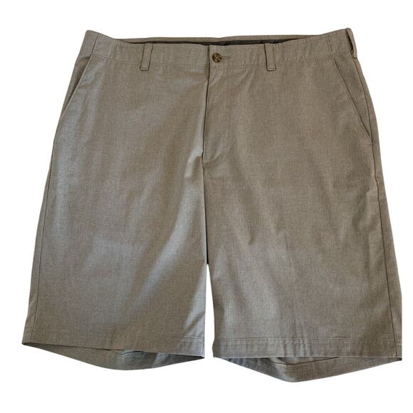 Ben Hogan Men's 38 Performance Golf Shorts Flat Front Heather Khaki 10" Inseam - Picture 1 of 8